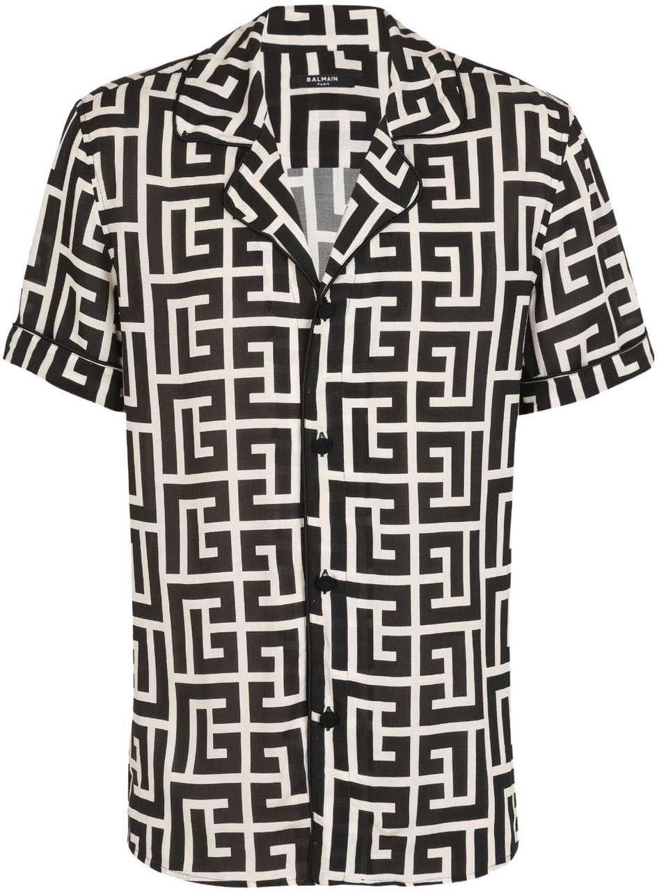 Balmain Shirts Ivoire Noir Zwart