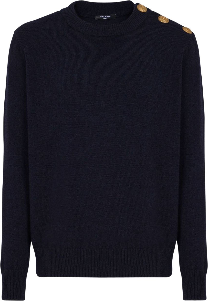 Balmain Sweaters Bleu Marine Navy