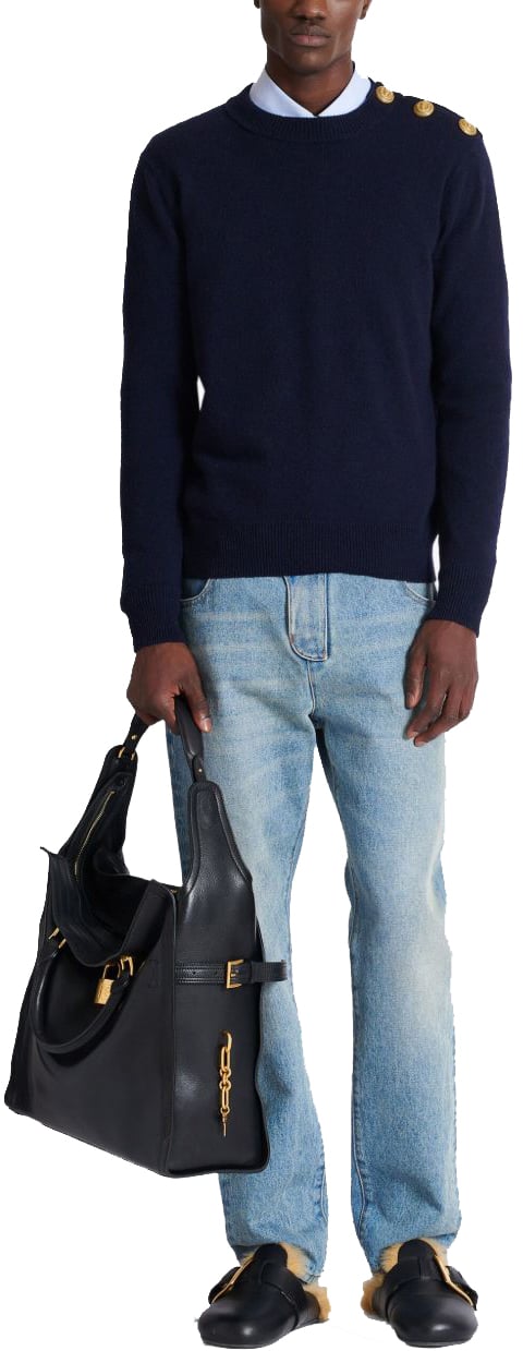 Balmain Sweaters Blue Blauw