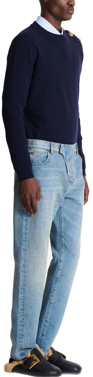 Balmain Trousers Denim Blauw