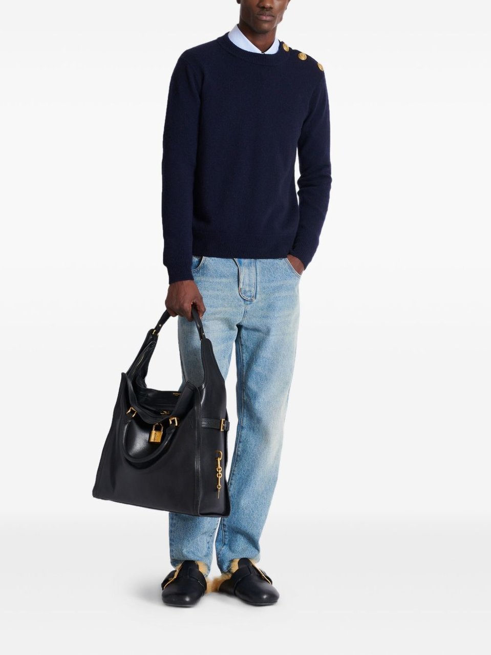 Balmain Trousers Denim Lichtblauw