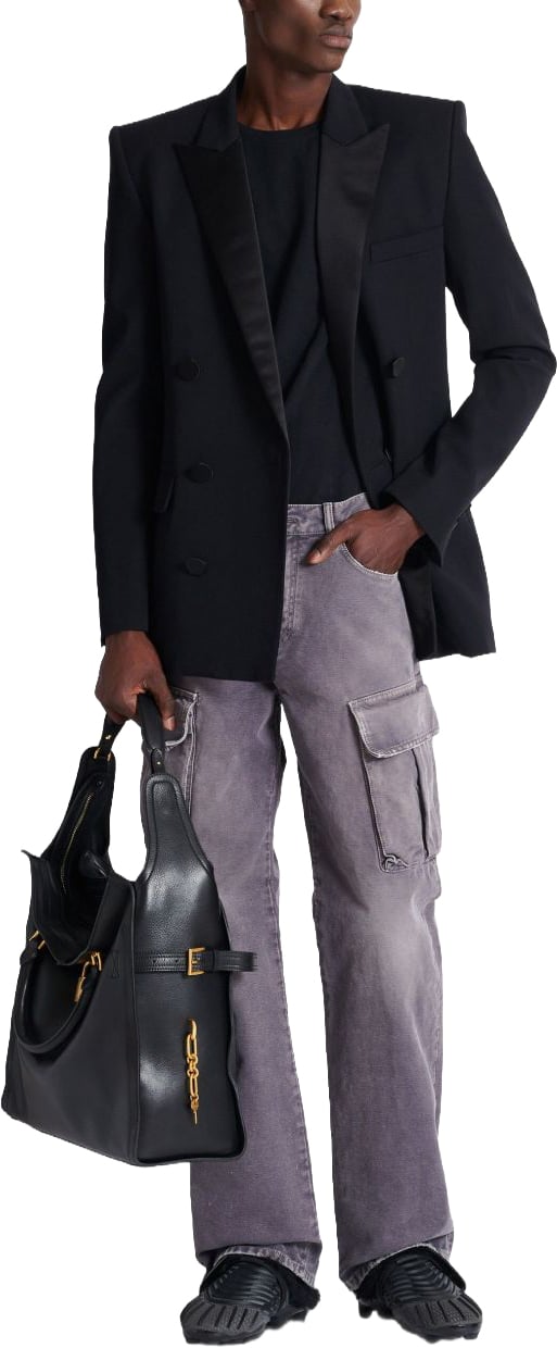 Balmain Relaxed Fit Cargo Trousers Grijs