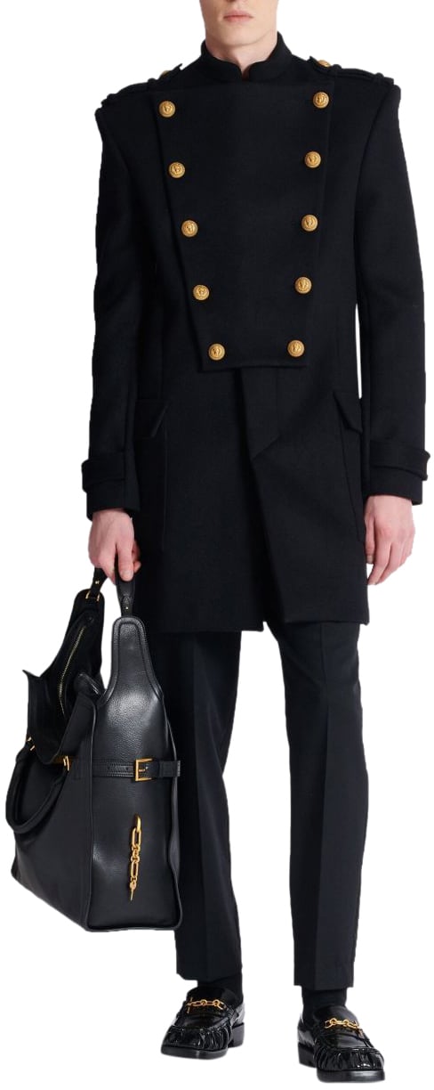 Balmain Coats Black Zwart