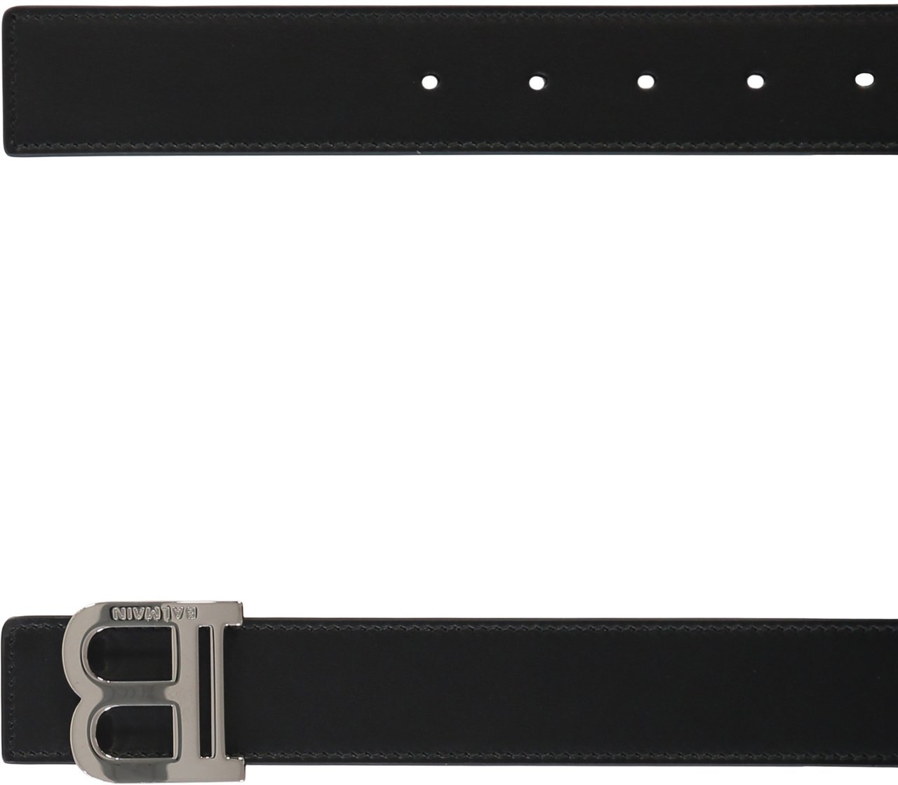 Balmain Elegant black leather belt Zwart