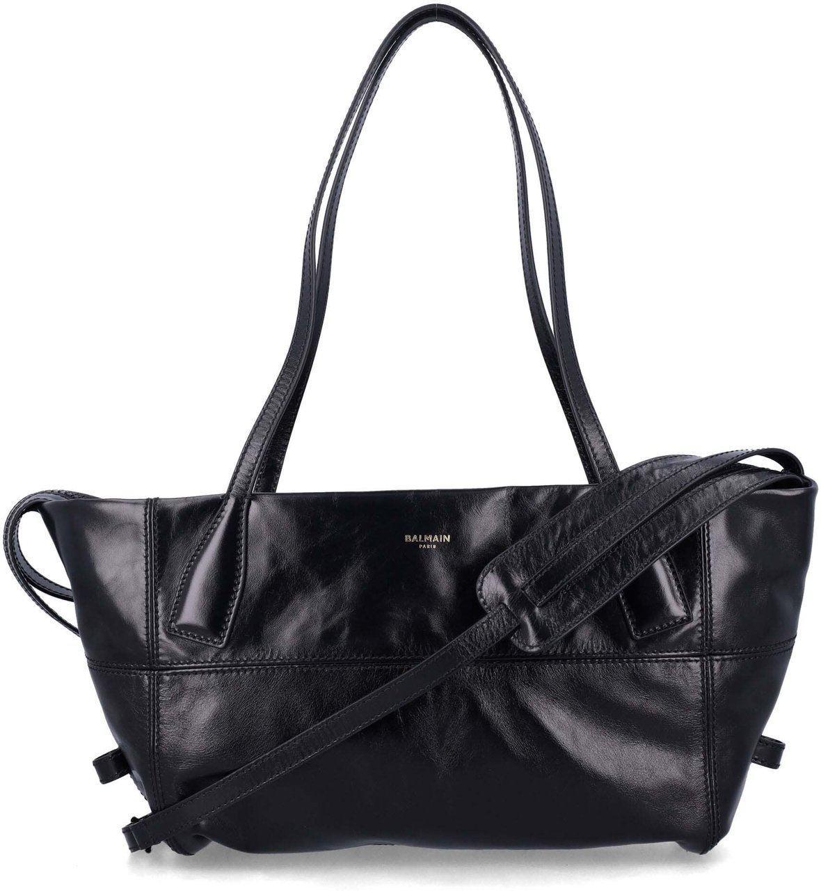 Balmain Track Zip Tote Bag Nero Zwart