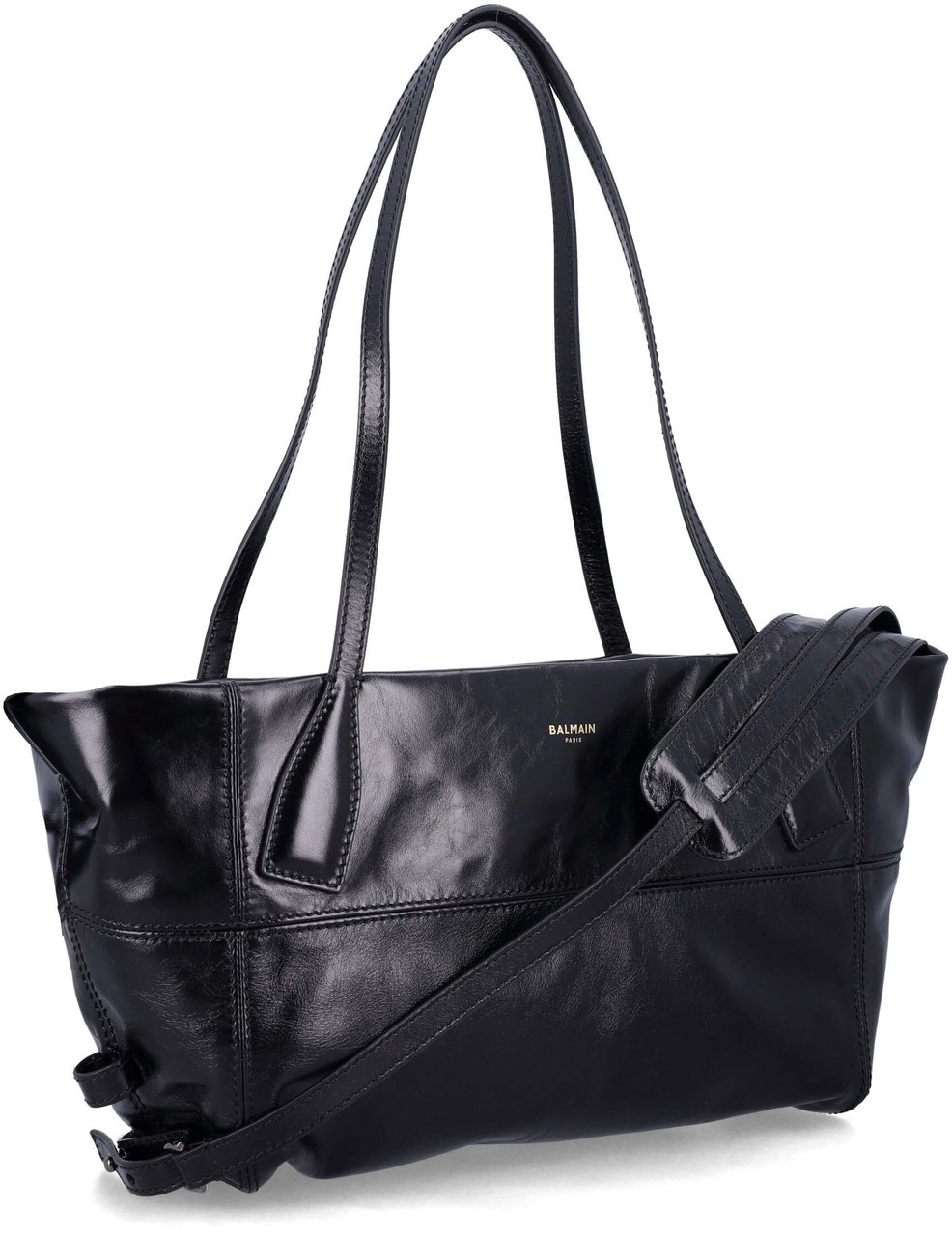 Balmain Track Zip Tote Bag Nero Zwart