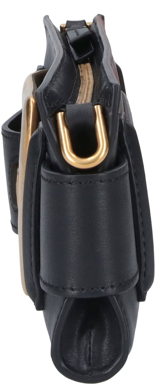 Balmain Black Anthem Calf Leather Chain Clutch Zwart