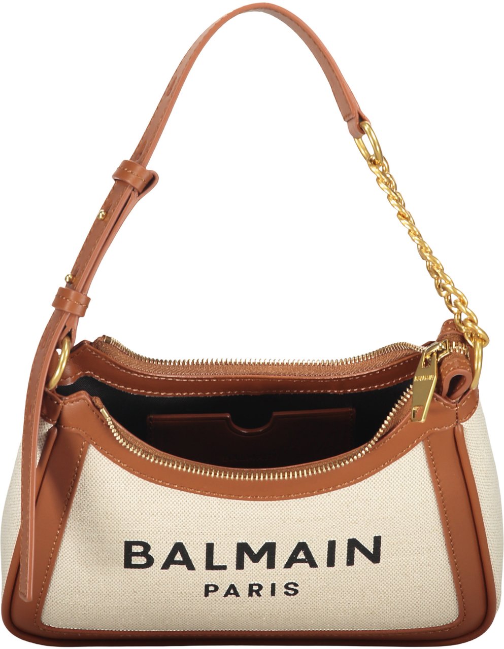 Balmain Elegant bag in fabric and leather Bruin