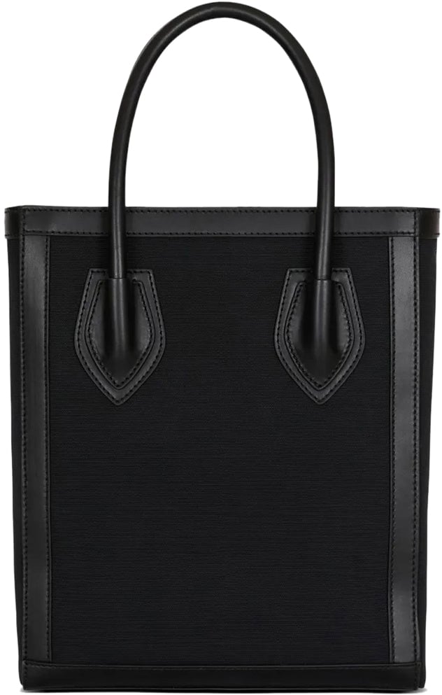 Balmain Balmain leather-trimmed Canvas Tote Bag Zwart