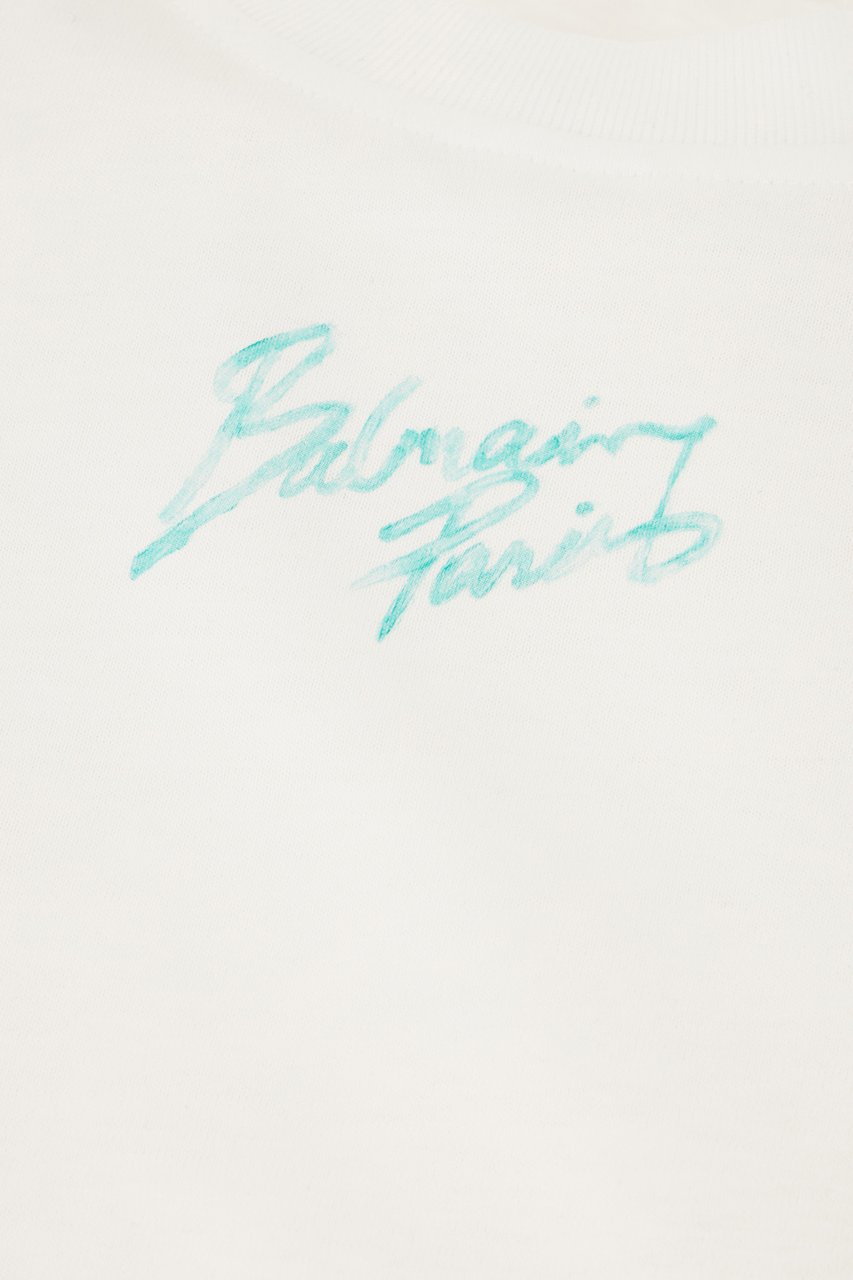 Balmain Balmain White cotton t-shirt Wit