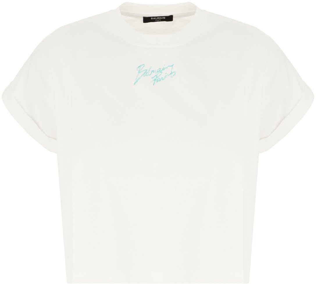 Balmain Balmain White cotton t-shirt Wit
