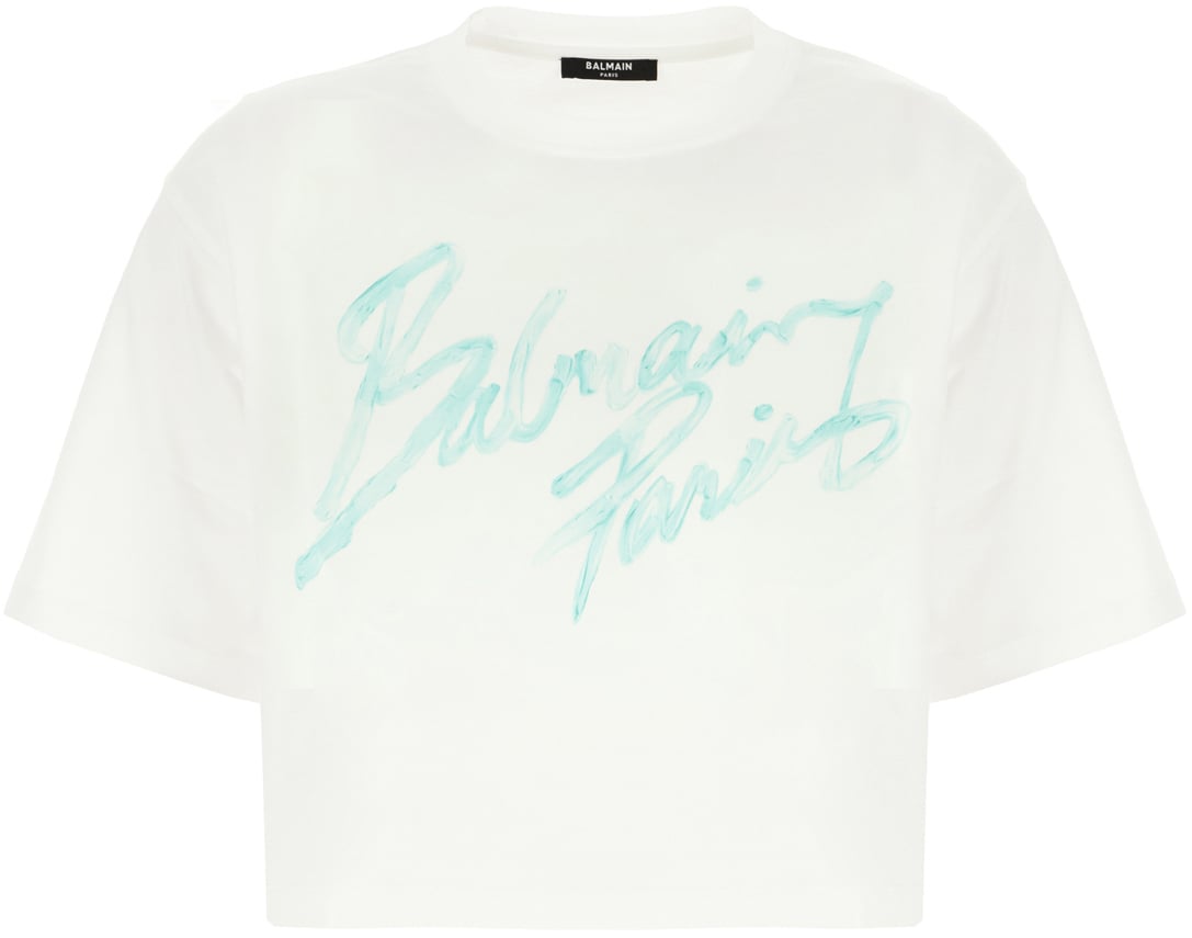 Balmain Balmain White cotton t-shirt Wit