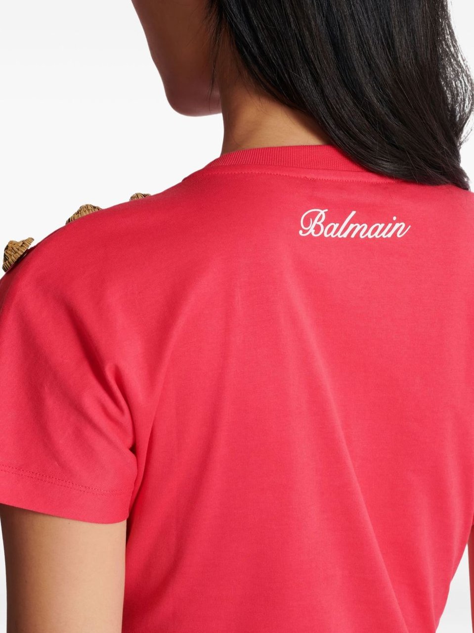 Balmain Fitted Red Silk Rood