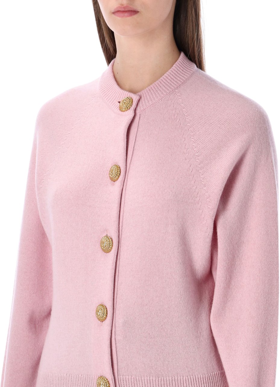 Balmain Buttoned Cardigan Rosa Roze