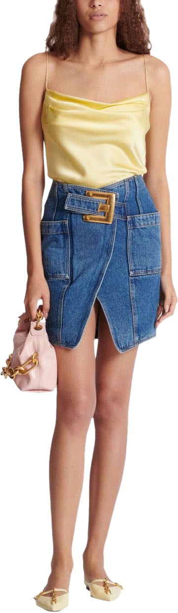 Balmain Skirts Denim Blauw