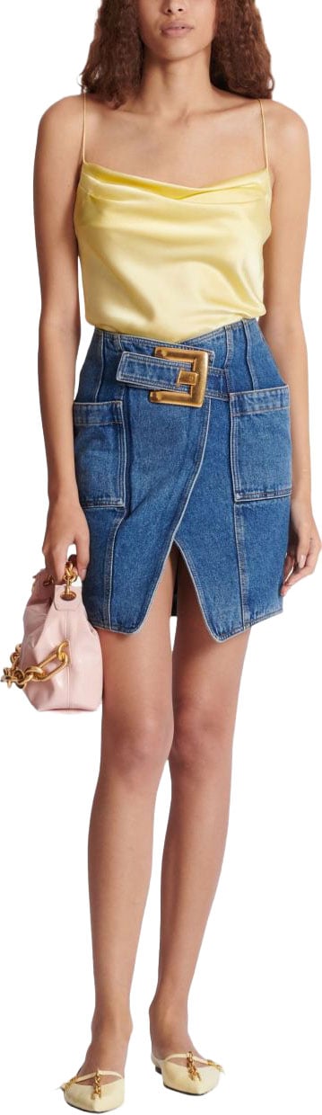 Balmain Skirts Denim Blauw