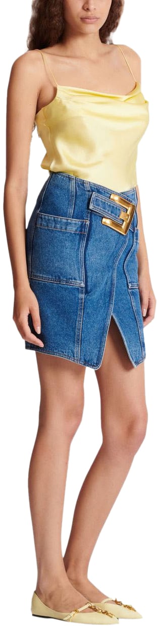 Balmain Skirts Denim Blauw