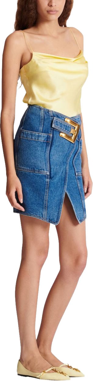 Balmain Skirts Denim Blauw