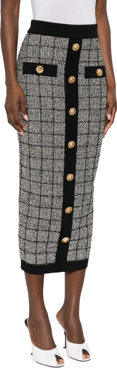 Balmain Skirts Black Donkergrijs