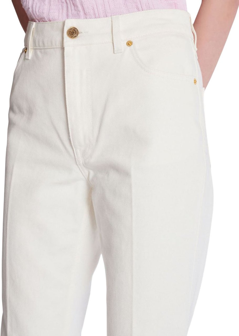 Balmain Trousers Off White Wit