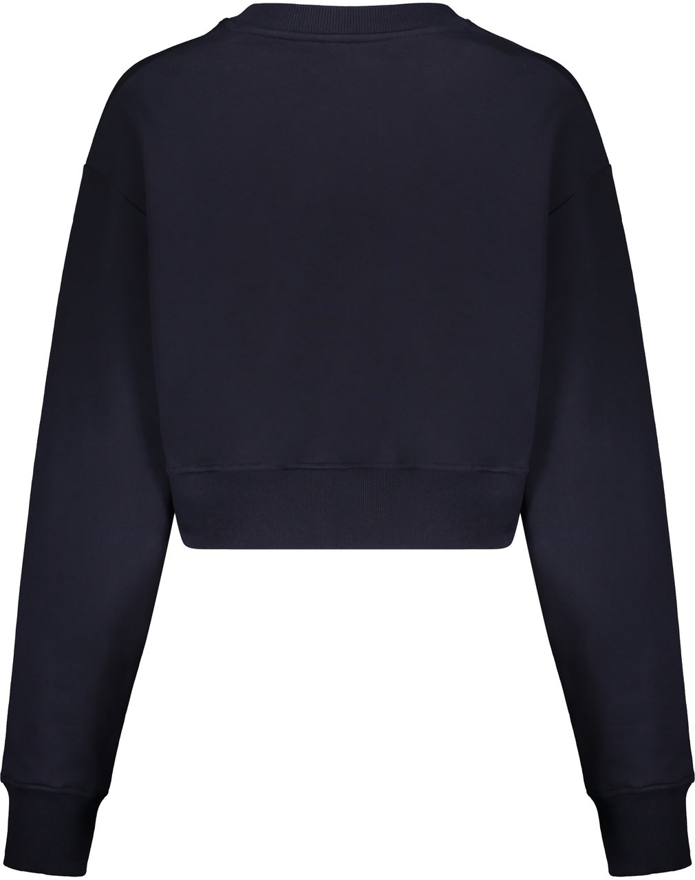 Balmain Dark blue crop sweatshirt with logo Wit