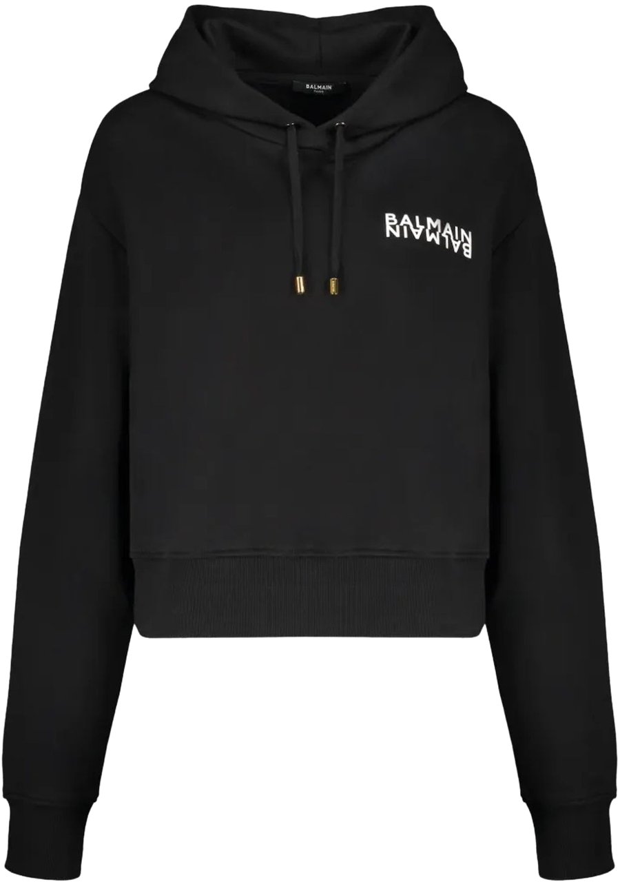 Balmain Logo Hoodie Zwart