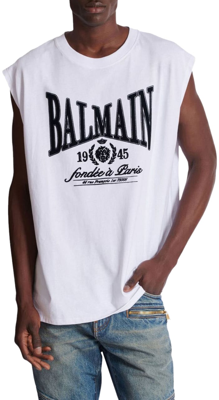 Balmain T-Shirts And Polos Blanc / Noir Wit
