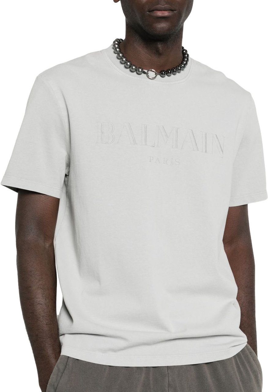 Balmain T-Shirts And Polos Gris Argent Lichtgrijs