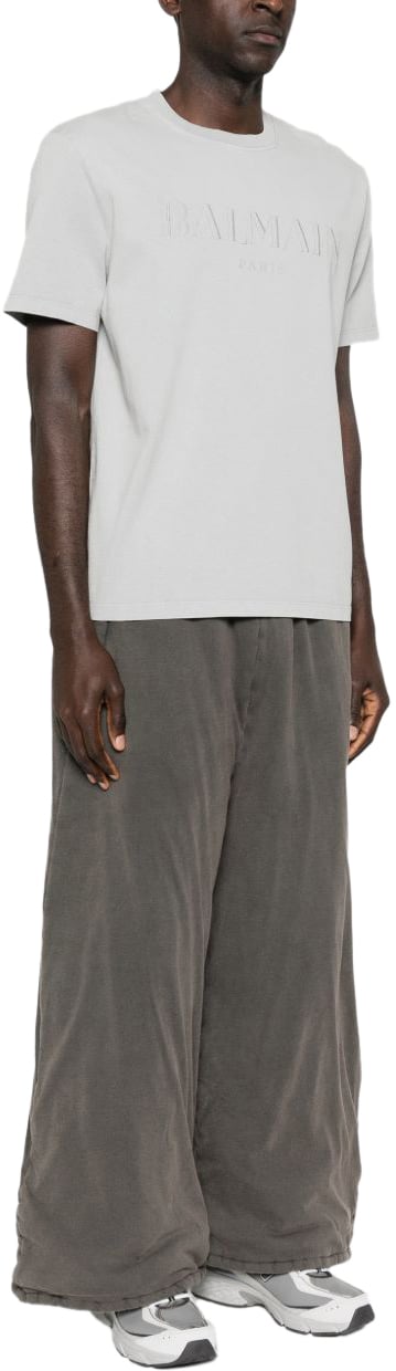 Balmain T-Shirts And Polos Gris Argent Grijs