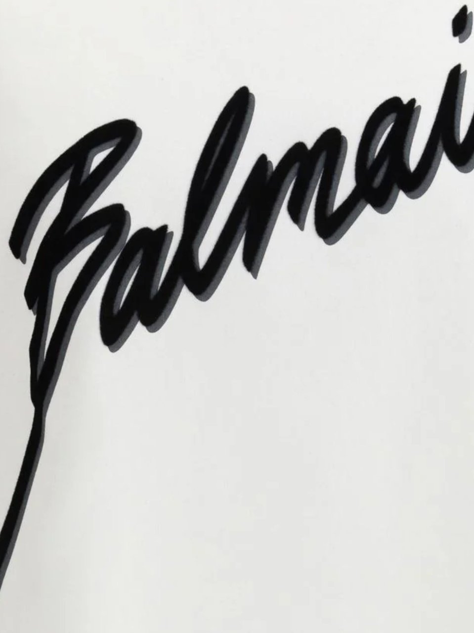 Balmain White Minimalist Script Logo T-Shirt Wit