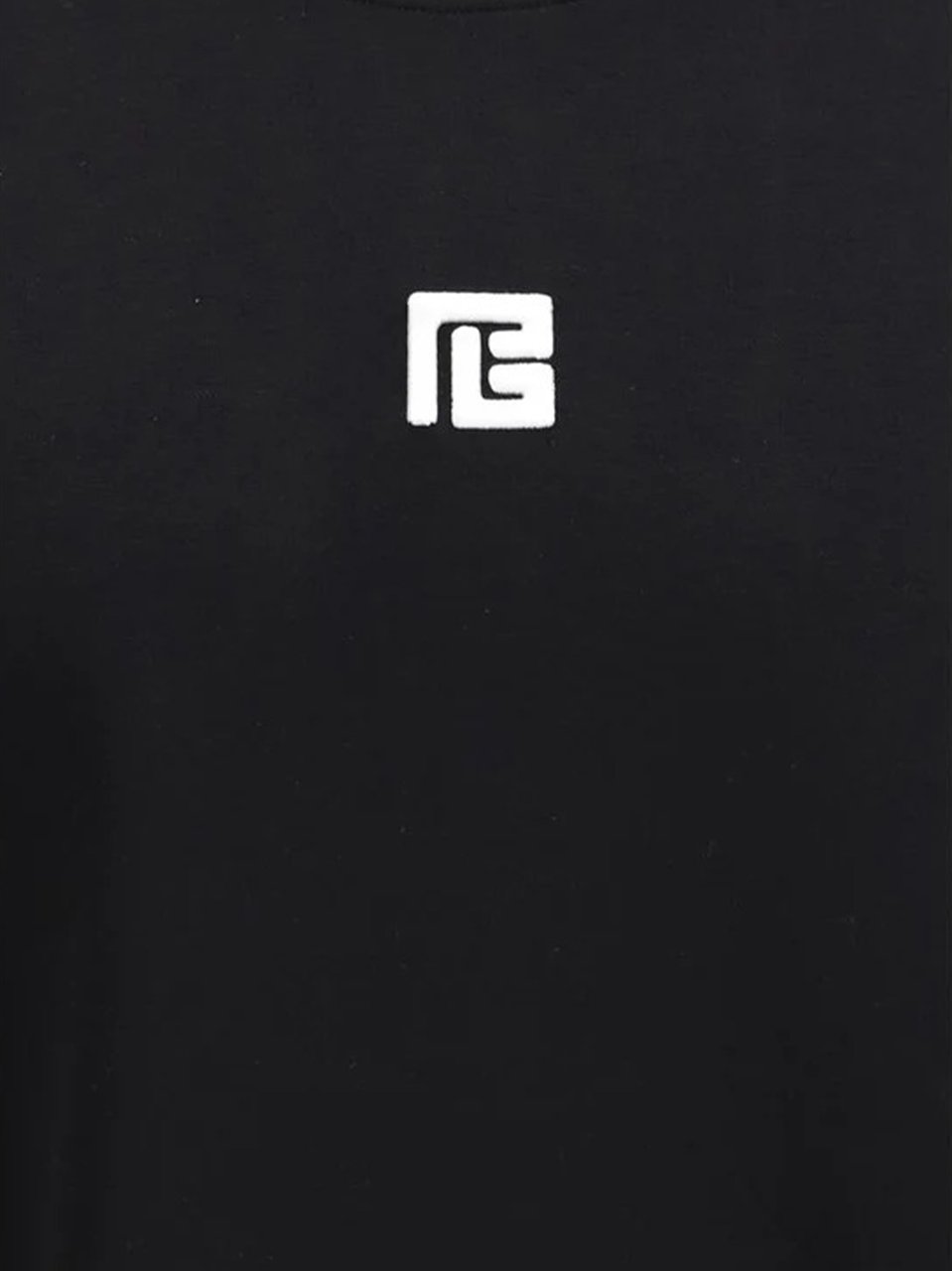 Balmain Black Loose Ss Boxy Logo T-Shirt Zwart