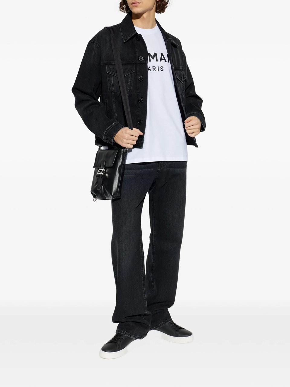 Balmain White Loose Ss Bold Logo T-Shirt Wit