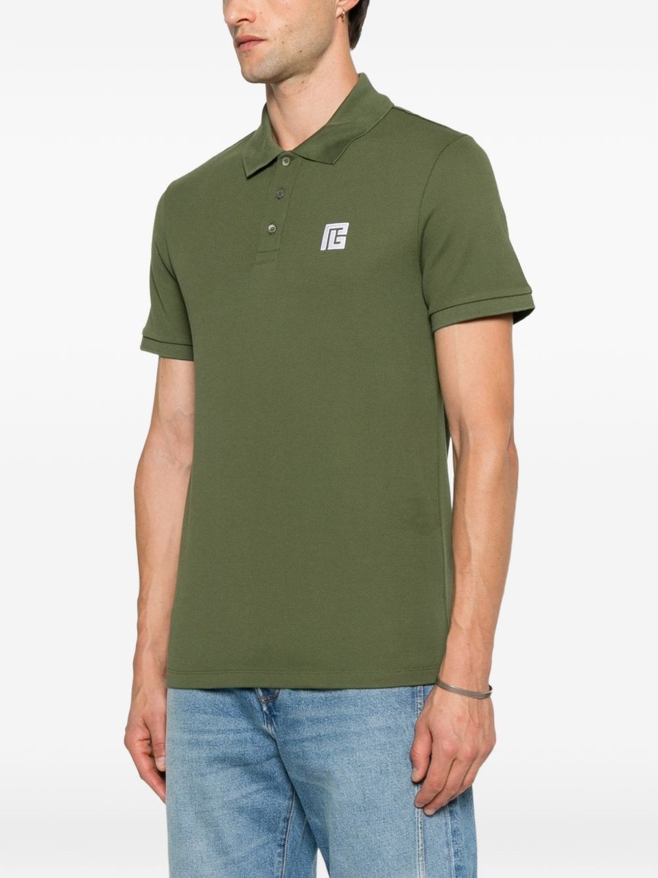 Balmain T-Shirts And Polos Kaki/White Donkergroen