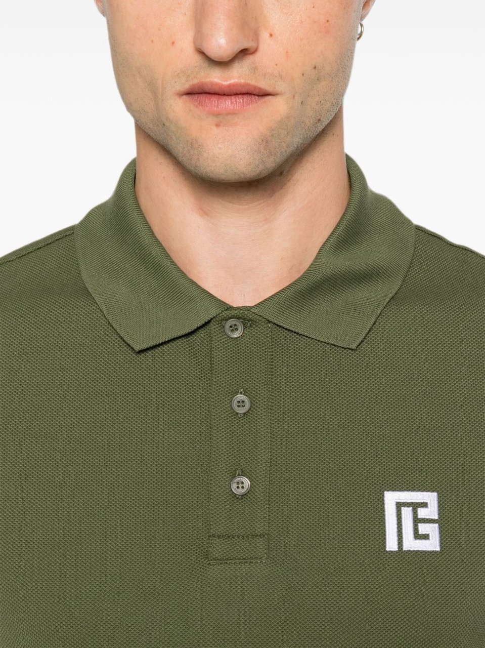Balmain T-Shirts And Polos Kaki/White Donkergroen