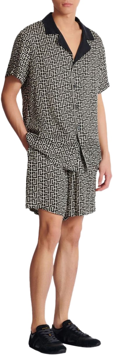 Balmain Shirts Ivoire Noir Zwart