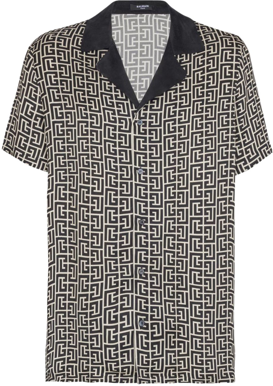 Balmain Shirts Ivoire Noir Zwart