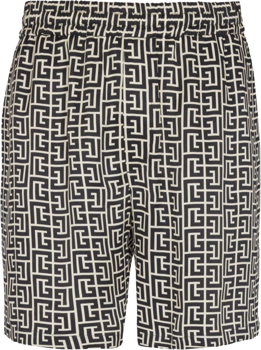 Balmain Shorts Ivoire / Noir Divers