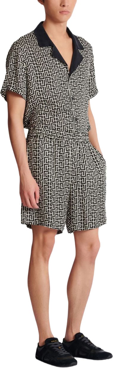 Balmain Shorts Ivoire / Noir Divers