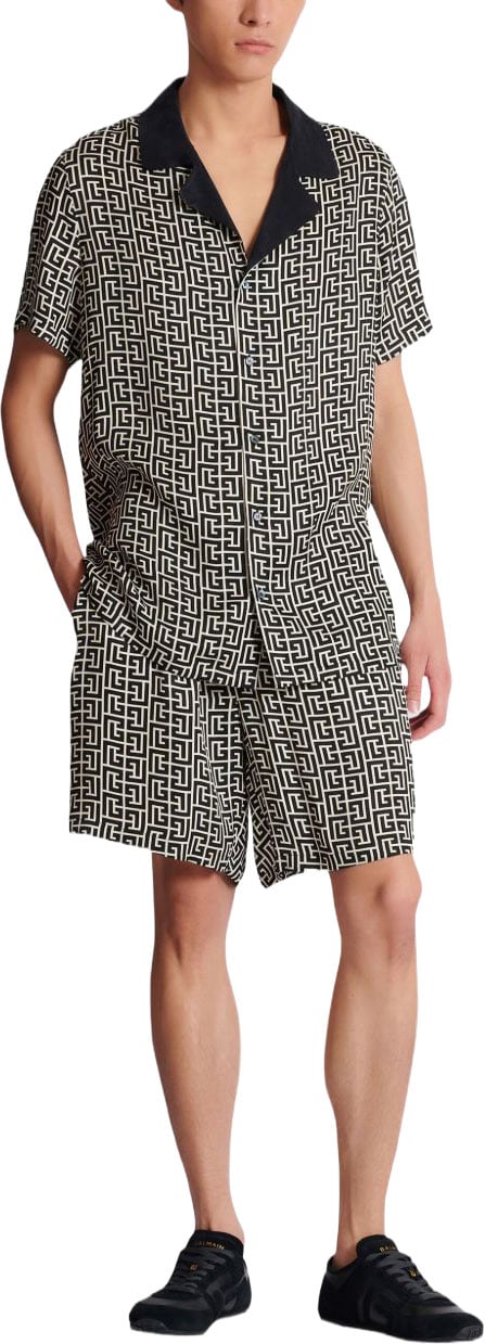 Balmain Shorts Ivoire / Noir Divers