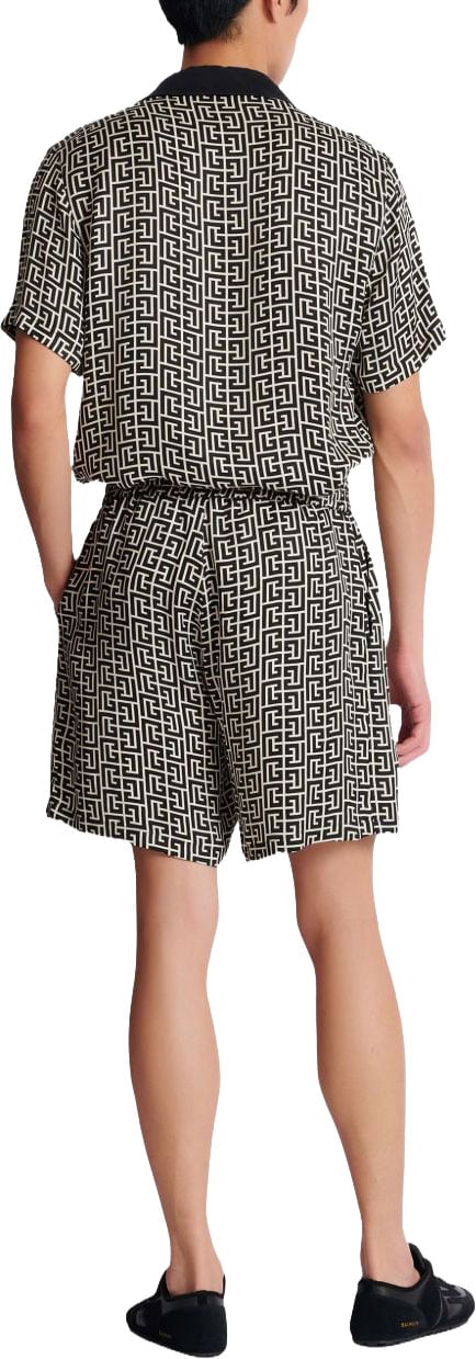 Balmain Shorts Ivoire / Noir Divers