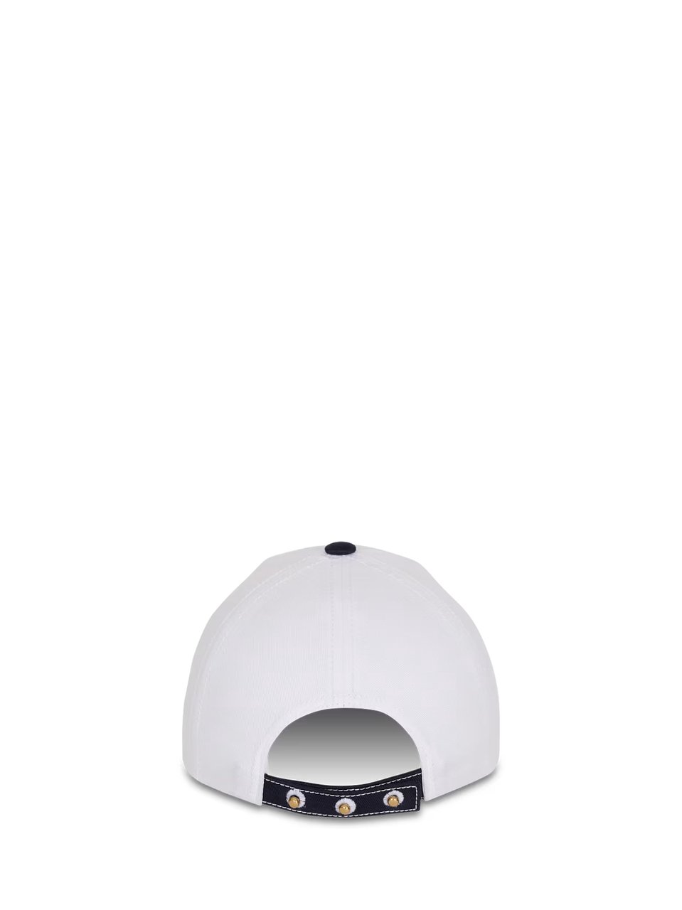 Balmain White Cotton Contrast Brim Hat Wit