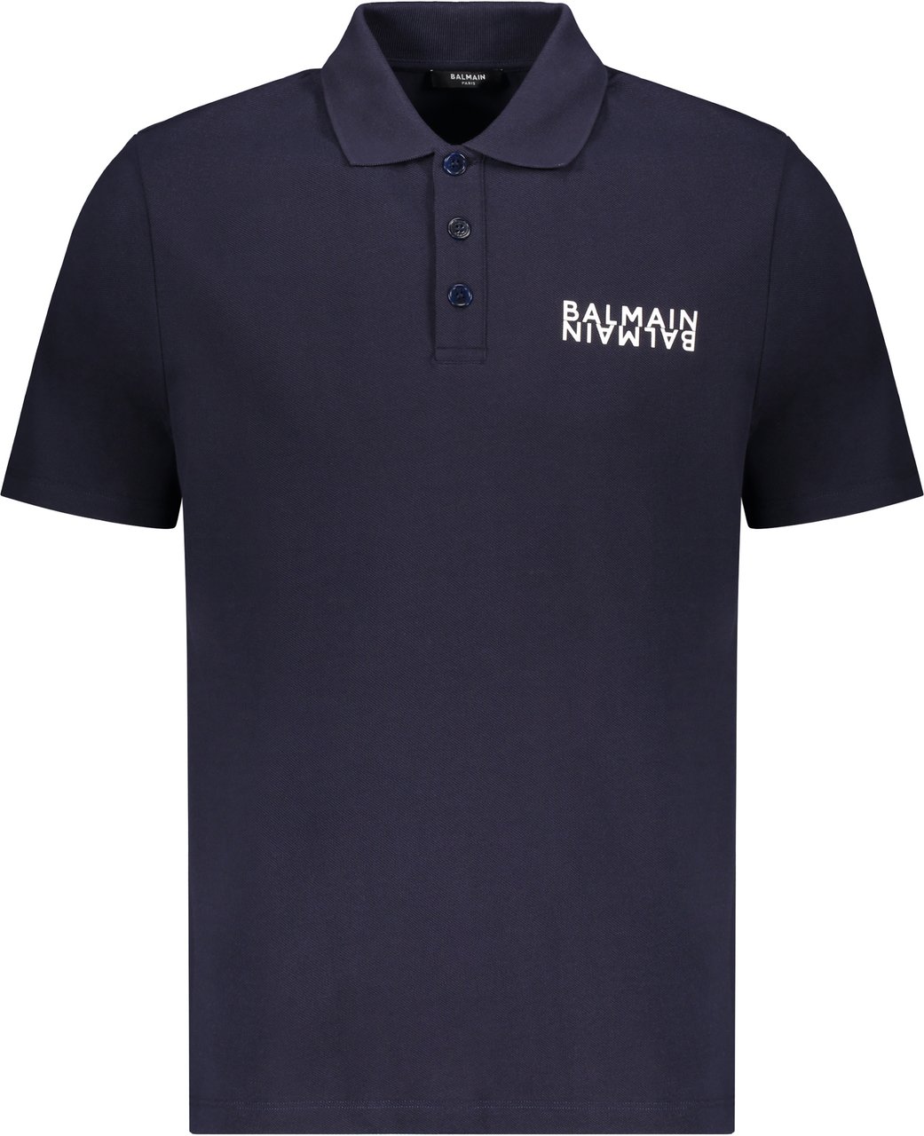 Balmain Dark blue short-sleeve polo Blauw