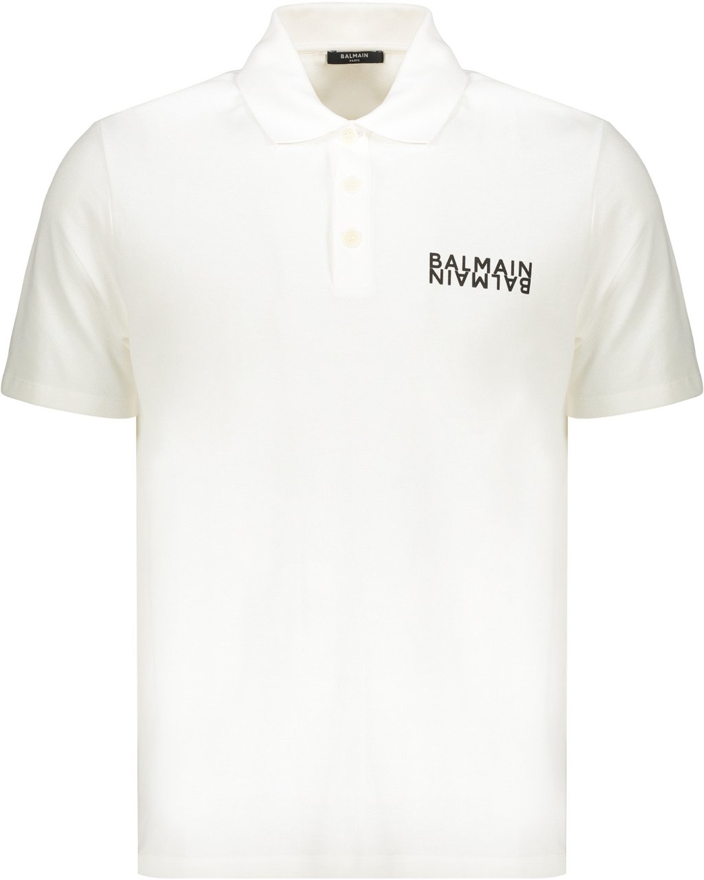 Balmain White cotton polo Wit