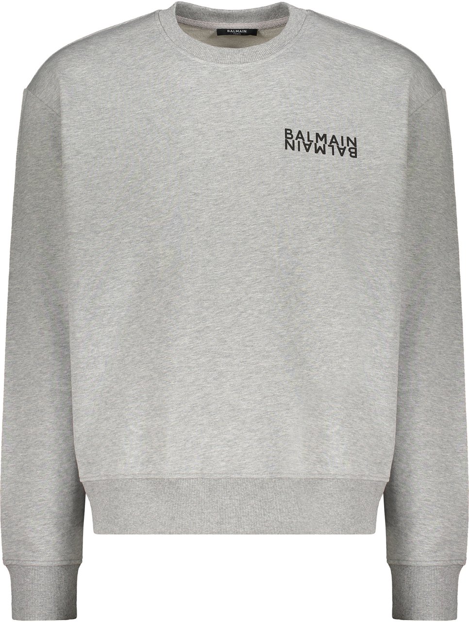Balmain Cotton sweatshirt with logo Grijs
