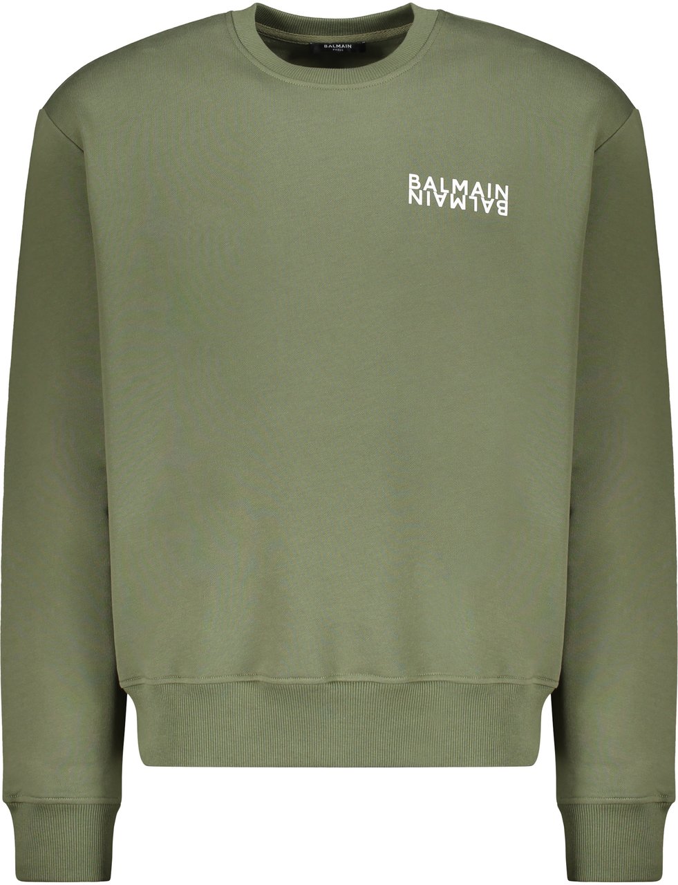 Balmain Cotton sweatshirt with logo Groen