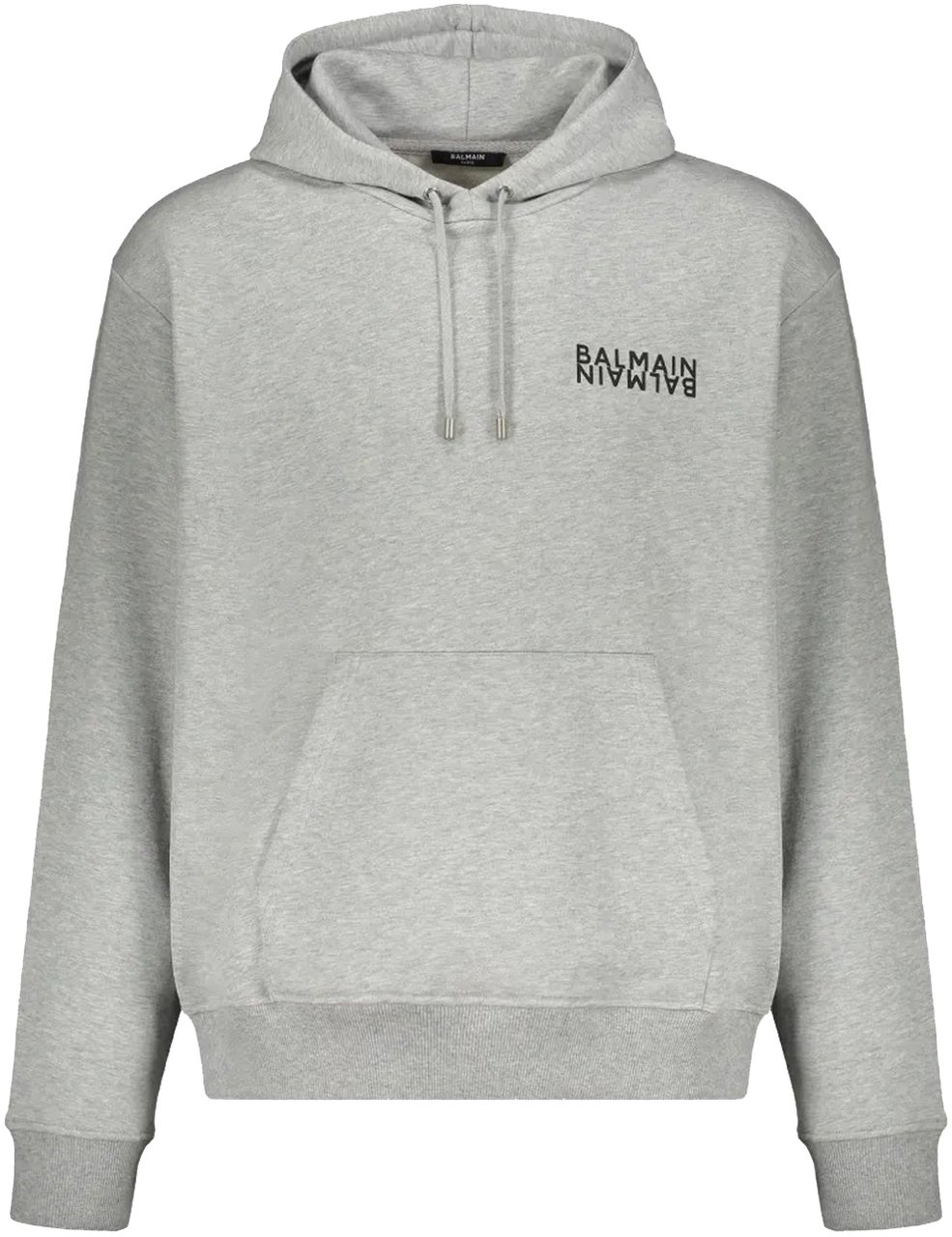 Balmain Logo Motif Hoodie Grijs