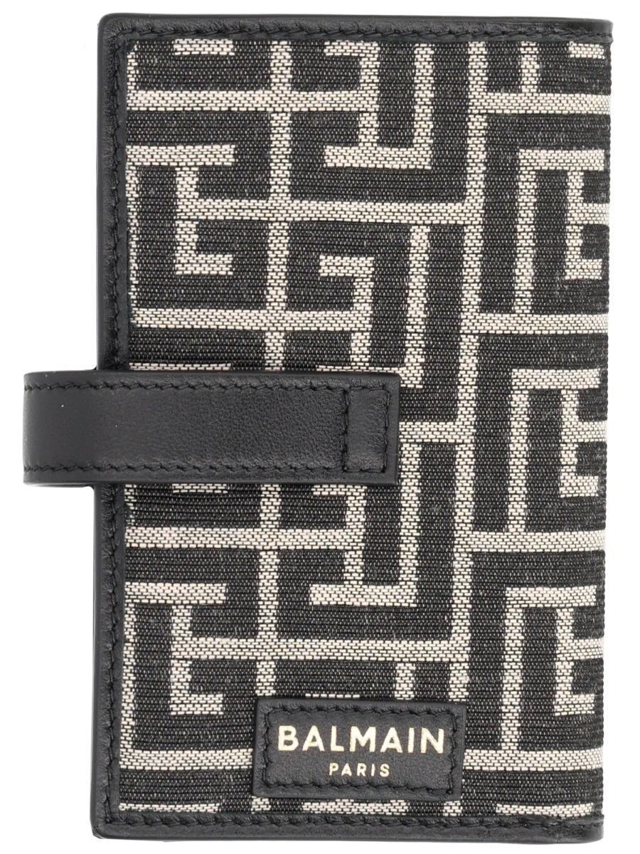 Balmain Geometric Monogram Padlock Card Holder Grijs