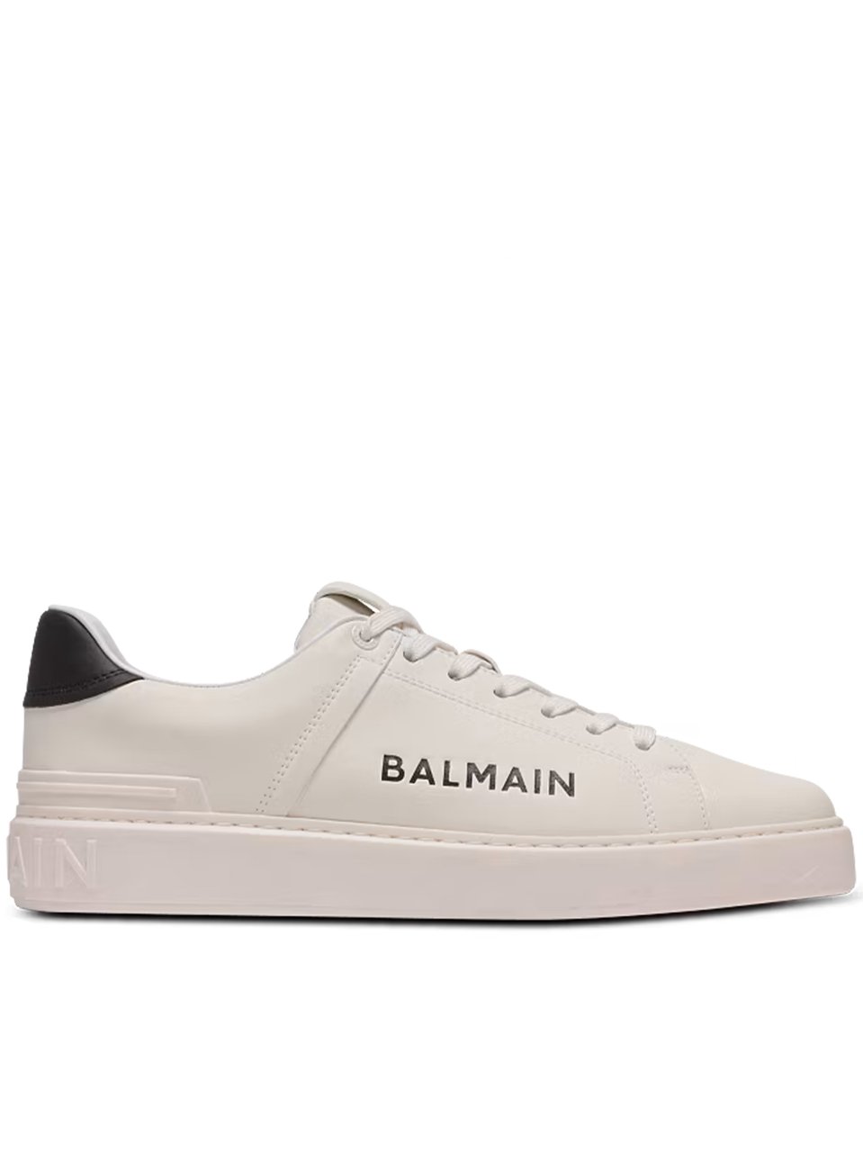 Balmain White Low Top Lace-Up Sneakers Grijs