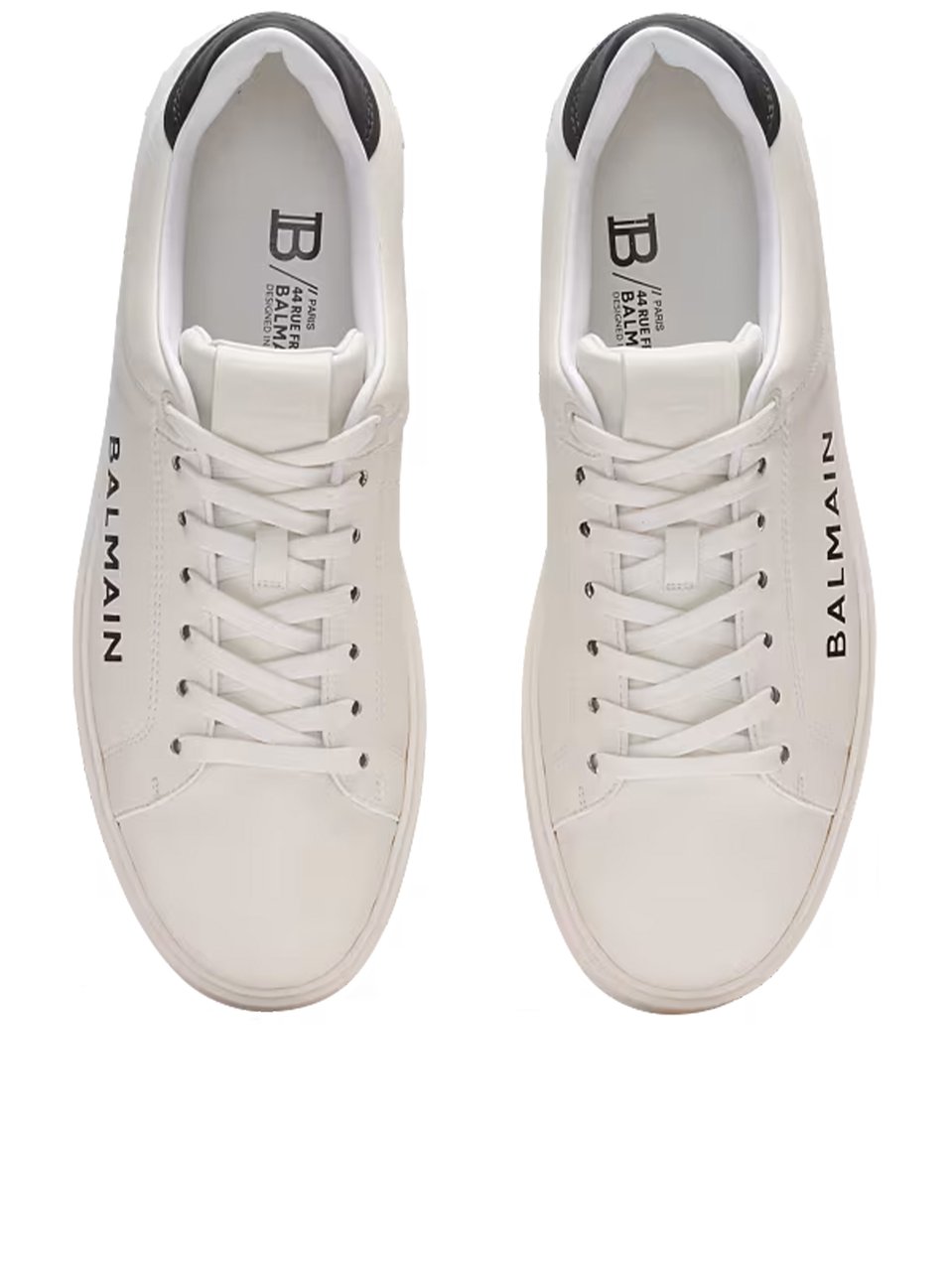 Balmain White Low Top Lace-Up Sneakers Grijs
