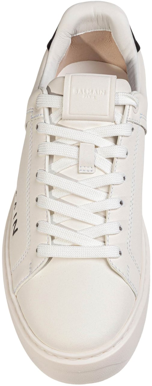 Balmain Balmain b court white leather sneakers with side logo Zwart
